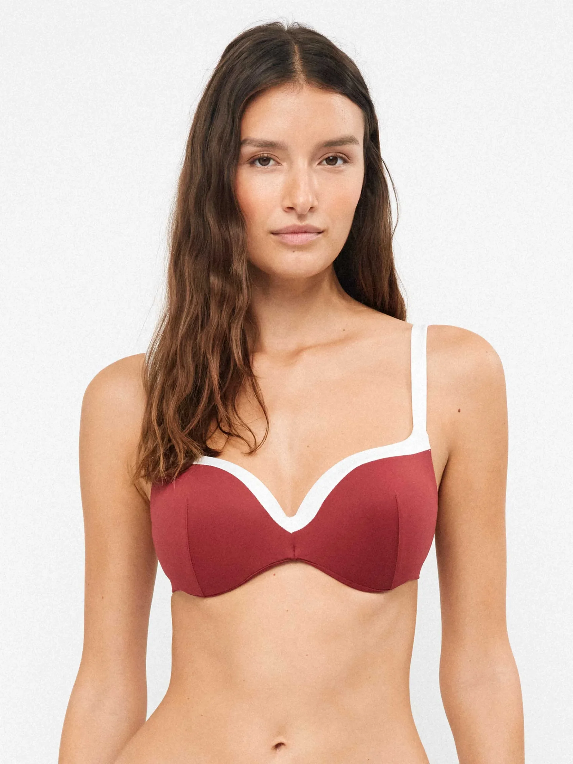 Bikini Gisela bicolor con copas y aros integrados braguita brasileña en V 30361