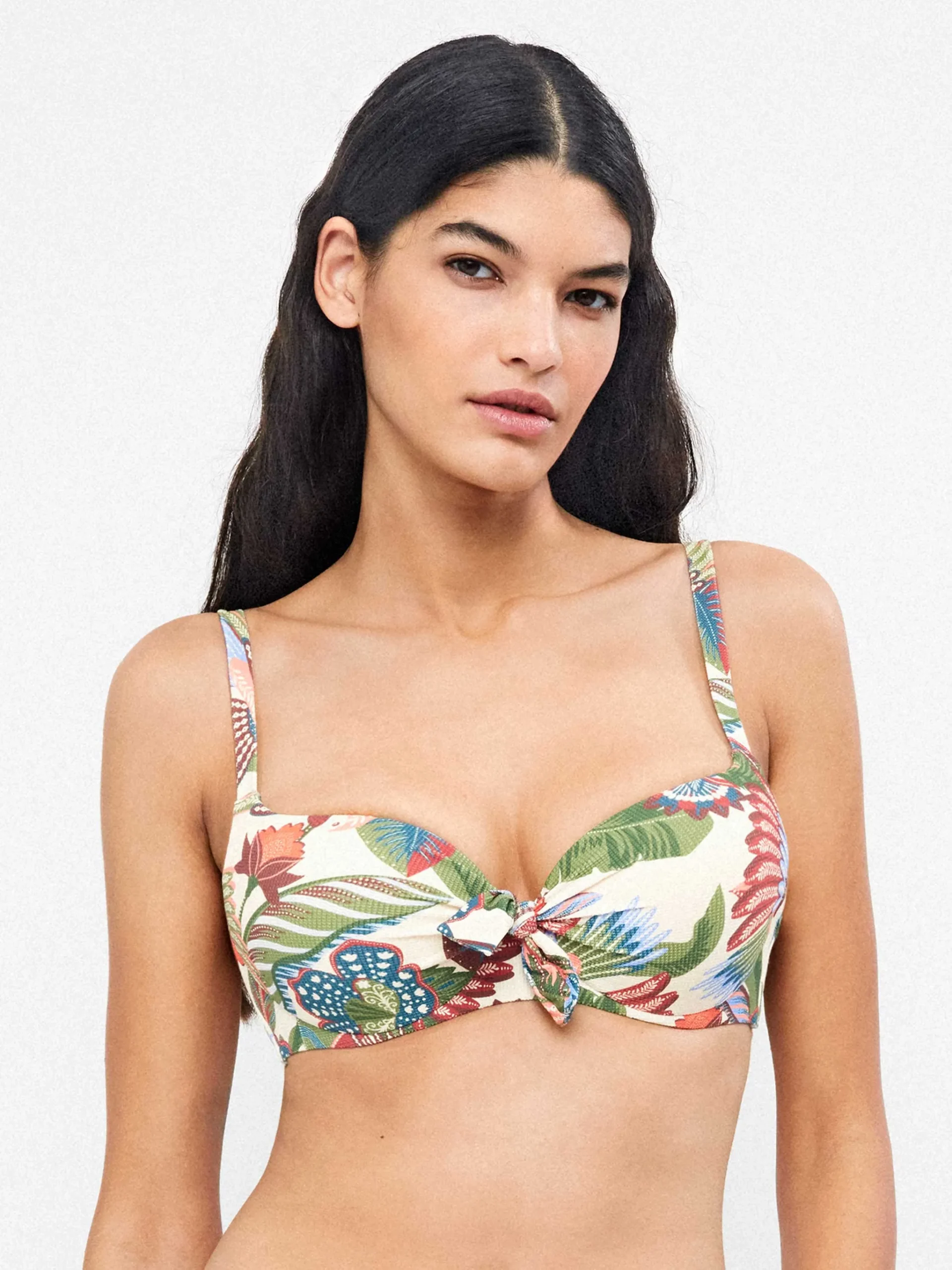 Bikini Gisela con aro estampado tropical braguita clásica 30382